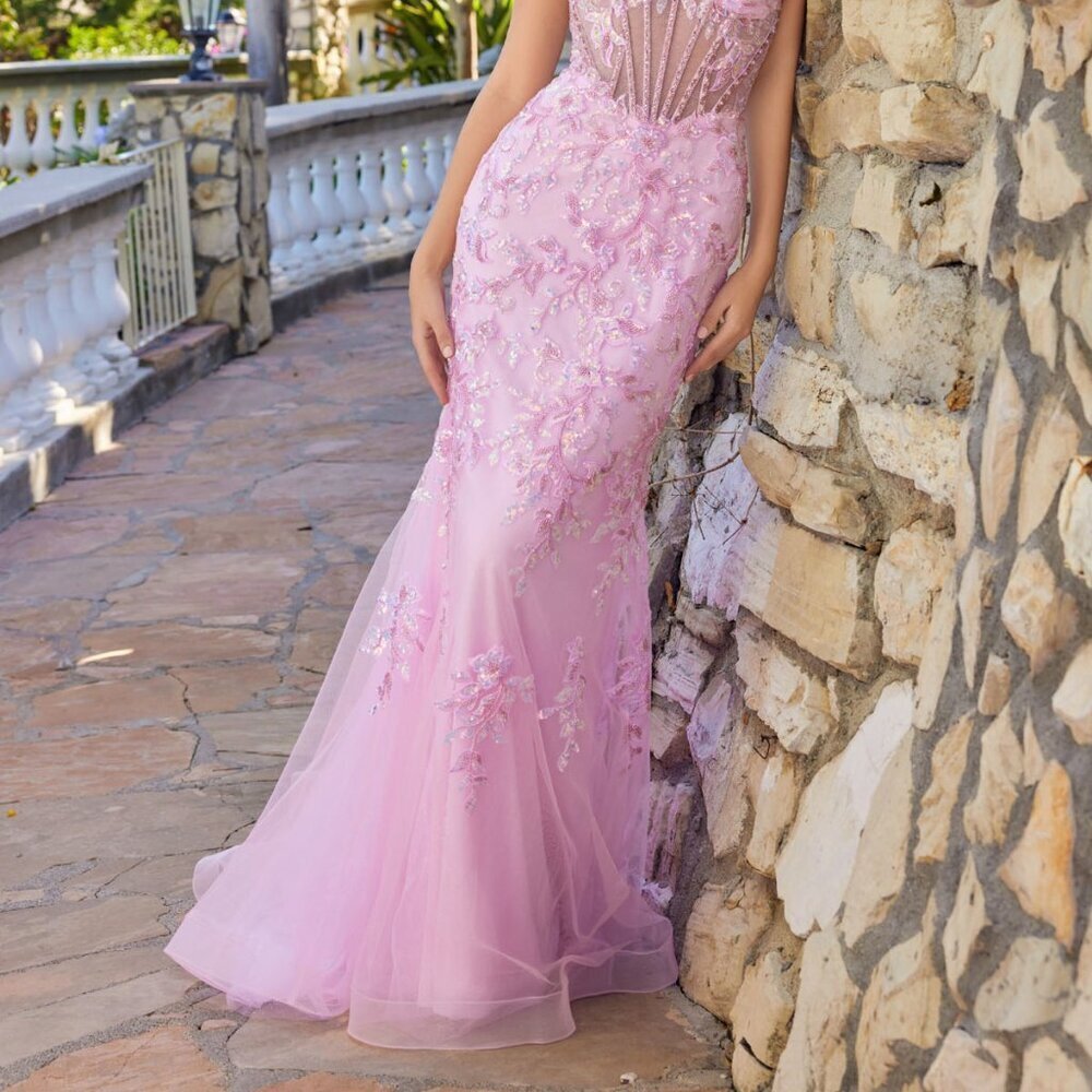 N/A New Baby Pink Romantic Beads Embellished Ceremonial Gown w/Corset JT2612N - Picture 5 of 8